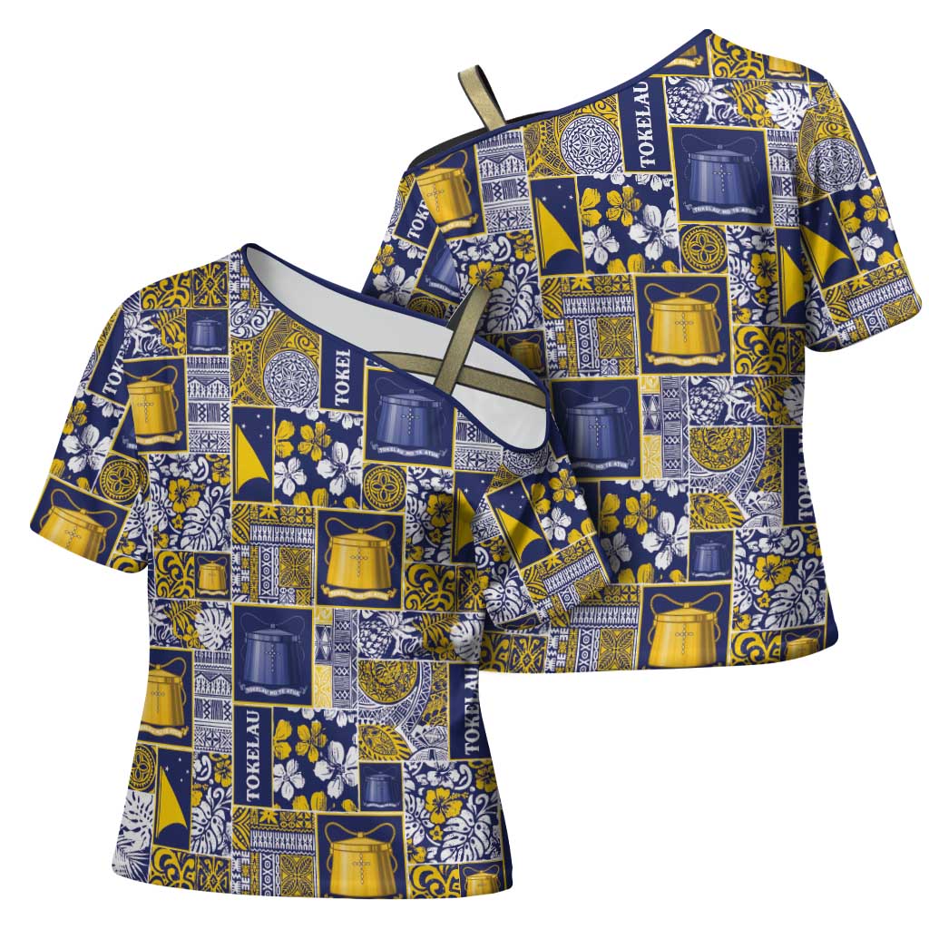 Tokelau Manuia te Kilihimahi Cross Shoulder Shirt Pacific Patchwork Xmas Vibes - Polynesian Pride