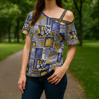 Tokelau Manuia te Kilihimahi Cross Shoulder Shirt Pacific Patchwork Xmas Vibes - Polynesian Pride