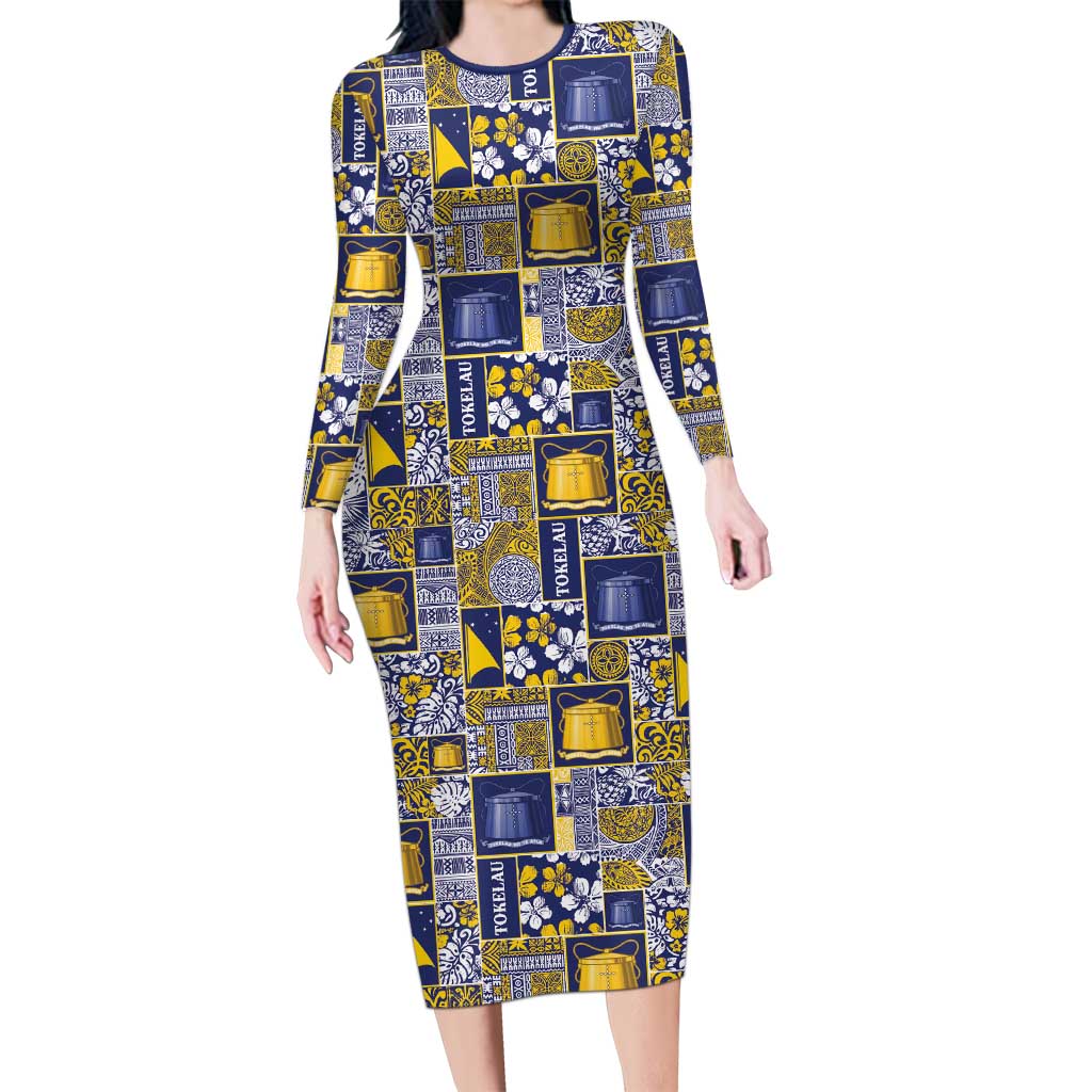 Tokelau Manuia te Kilihimahi Family Matching Long Sleeve Bodycon Dress and Hawaiian Shirt Pacific Patchwork Xmas Vibes - Polynesian Pride