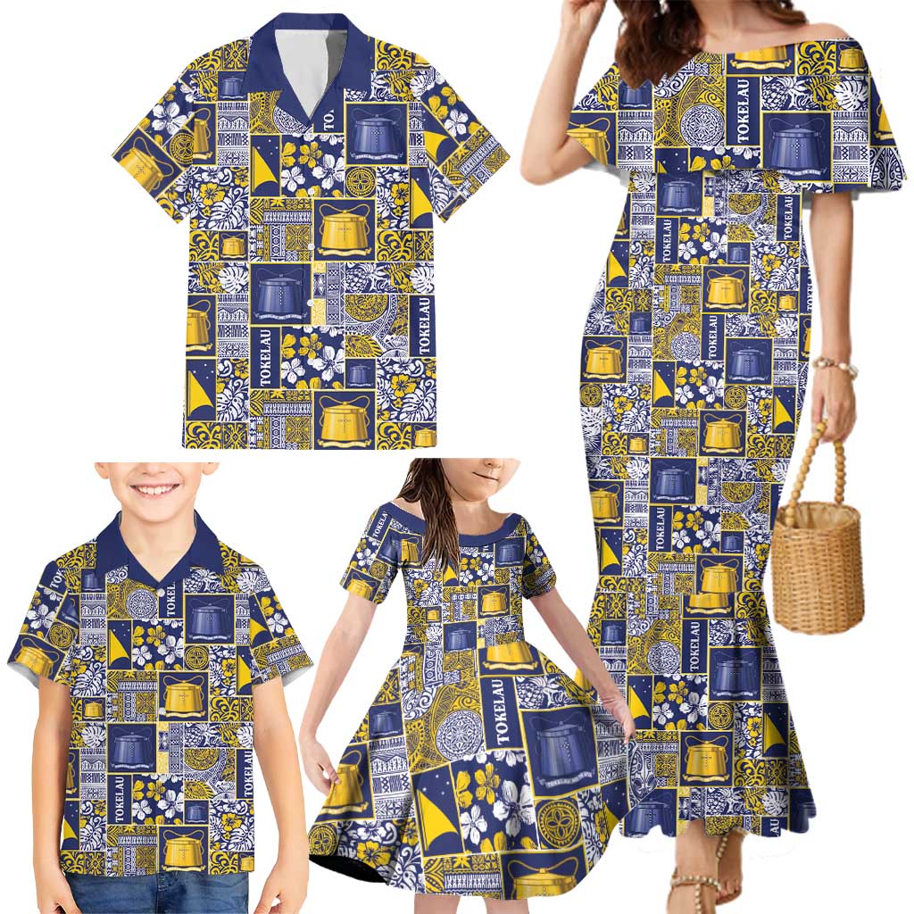 Tokelau Manuia te Kilihimahi Family Matching Mermaid Dress and Hawaiian Shirt Pacific Patchwork Xmas Vibes - Polynesian Pride