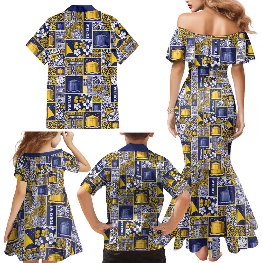 Tokelau Manuia te Kilihimahi Family Matching Mermaid Dress and Hawaiian Shirt Pacific Patchwork Xmas Vibes - Polynesian Pride