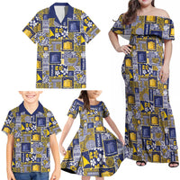 Tokelau Manuia te Kilihimahi Family Matching Off Shoulder Maxi Dress and Hawaiian Shirt Pacific Patchwork Xmas Vibes - Polynesian Pride