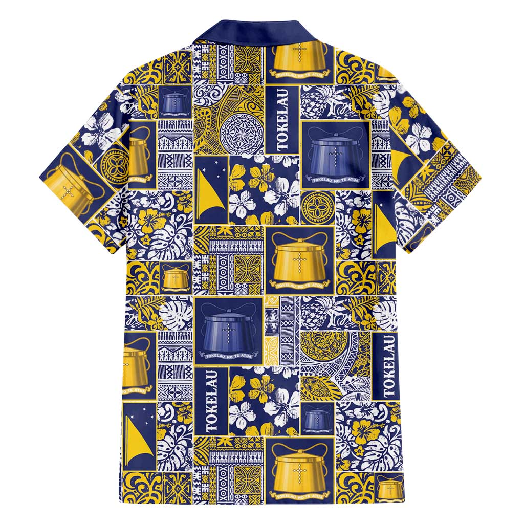 Tokelau Manuia te Kilihimahi Family Matching Off Shoulder Short Dress and Hawaiian Shirt Pacific Patchwork Xmas Vibes - Polynesian Pride
