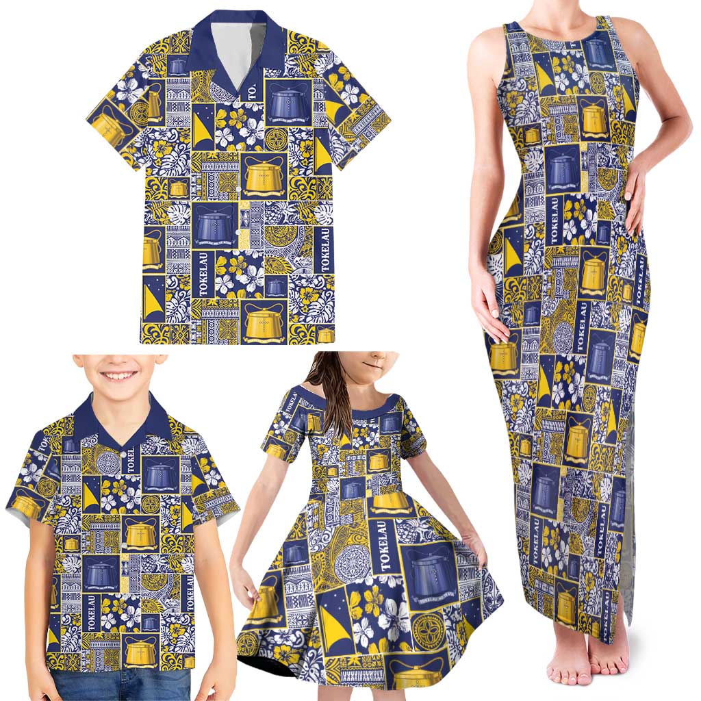 Tokelau Manuia te Kilihimahi Family Matching Tank Maxi Dress and Hawaiian Shirt Pacific Patchwork Xmas Vibes - Polynesian Pride