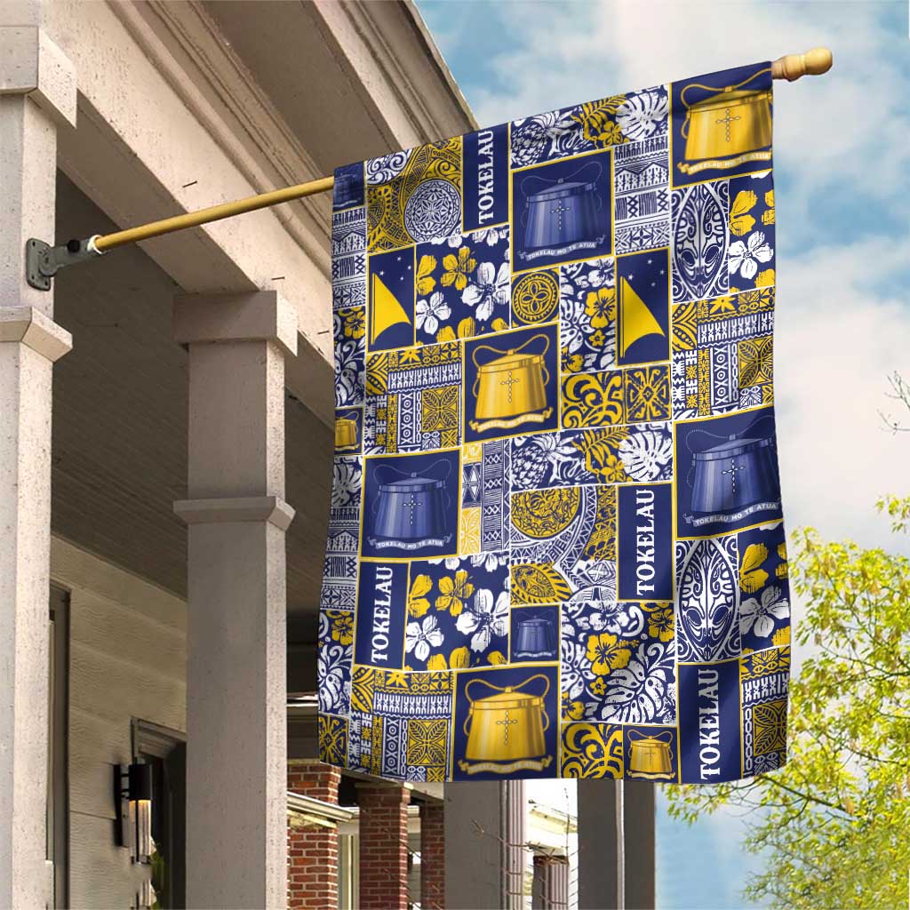 Tokelau Manuia te Kilihimahi Garden Flag Pacific Patchwork Xmas Vibes - Polynesian Pride