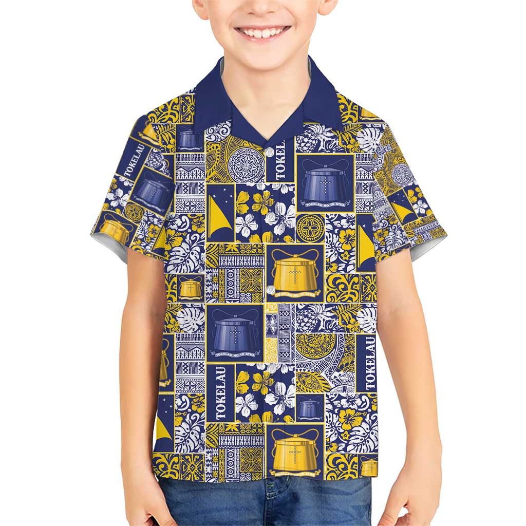Tokelau Manuia te Kilihimahi Kid Hawaiian Shirt Pacific Patchwork Xmas Vibes - Polynesian Pride