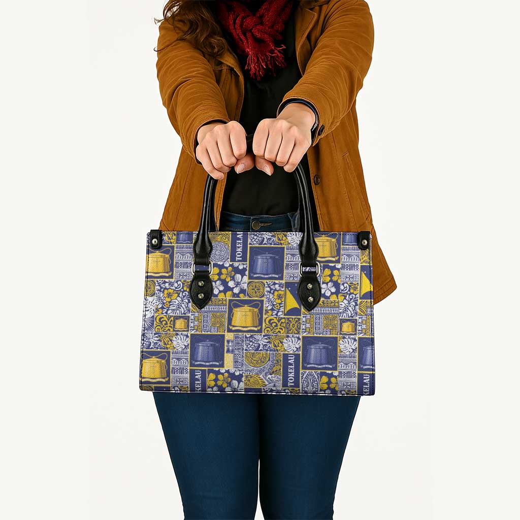 Tokelau Manuia te Kilihimahi Leather Bag Pacific Patchwork Xmas Vibes LT9 - Polynesian Pride