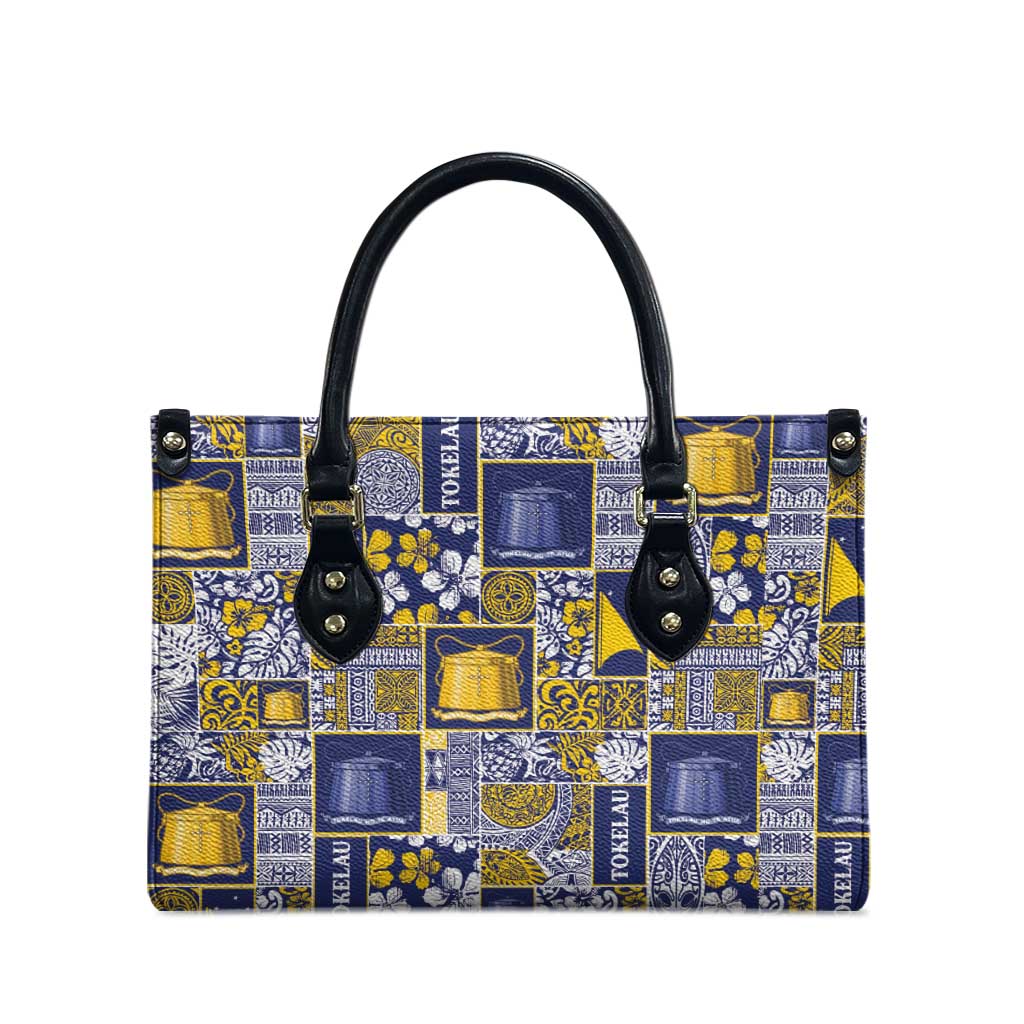 Tokelau Manuia te Kilihimahi Leather Bag Pacific Patchwork Xmas Vibes LT9 - Polynesian Pride