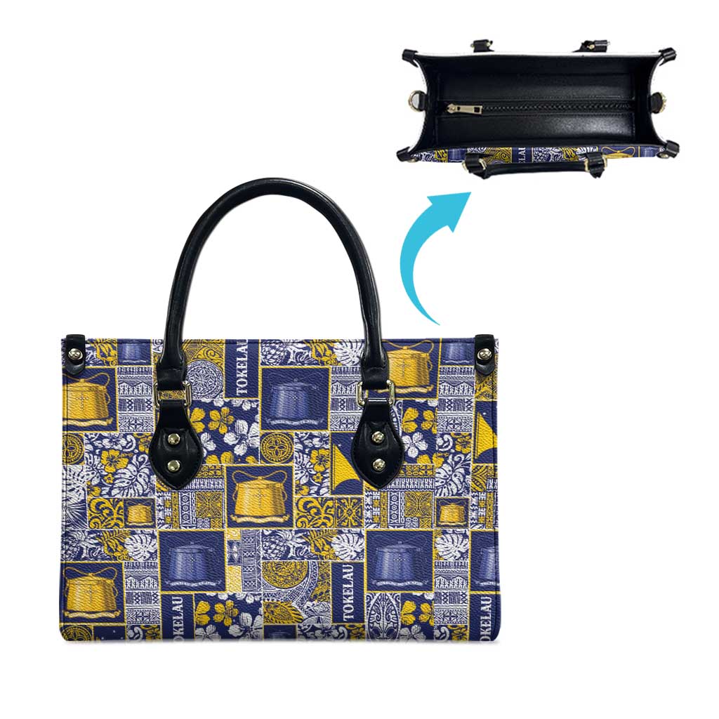 Tokelau Manuia te Kilihimahi Leather Bag Pacific Patchwork Xmas Vibes LT9 - Polynesian Pride