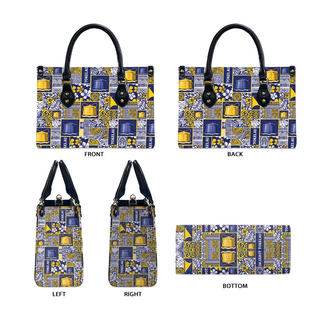Tokelau Manuia te Kilihimahi Leather Bag Pacific Patchwork Xmas Vibes LT9 - Polynesian Pride