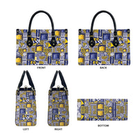 Tokelau Manuia te Kilihimahi Leather Bag Pacific Patchwork Xmas Vibes LT9 - Polynesian Pride