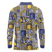 Tokelau Manuia te Kilihimahi Long Sleeve Polo Shirt Pacific Patchwork Xmas Vibes LT9 - Polynesian Pride