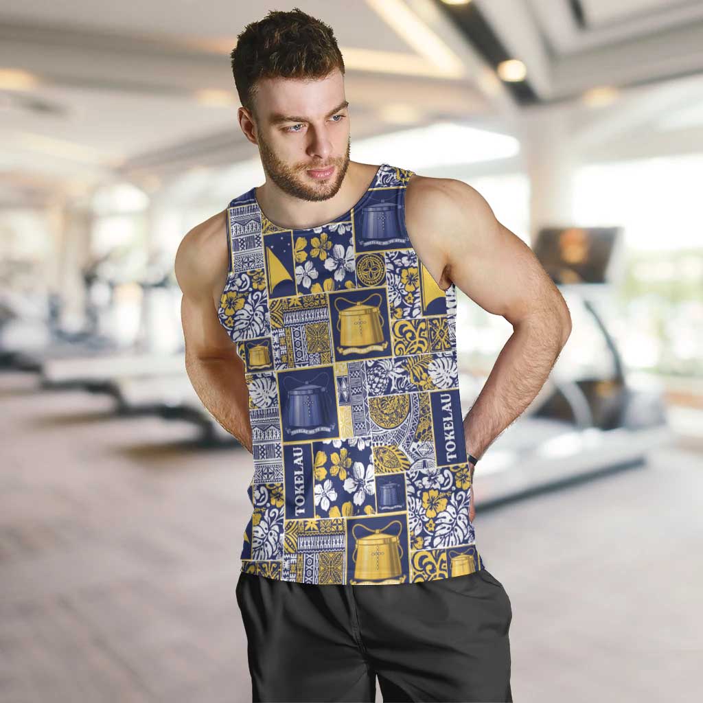 Tokelau Manuia te Kilihimahi Men Tank Top Pacific Patchwork Xmas Vibes - Polynesian Pride