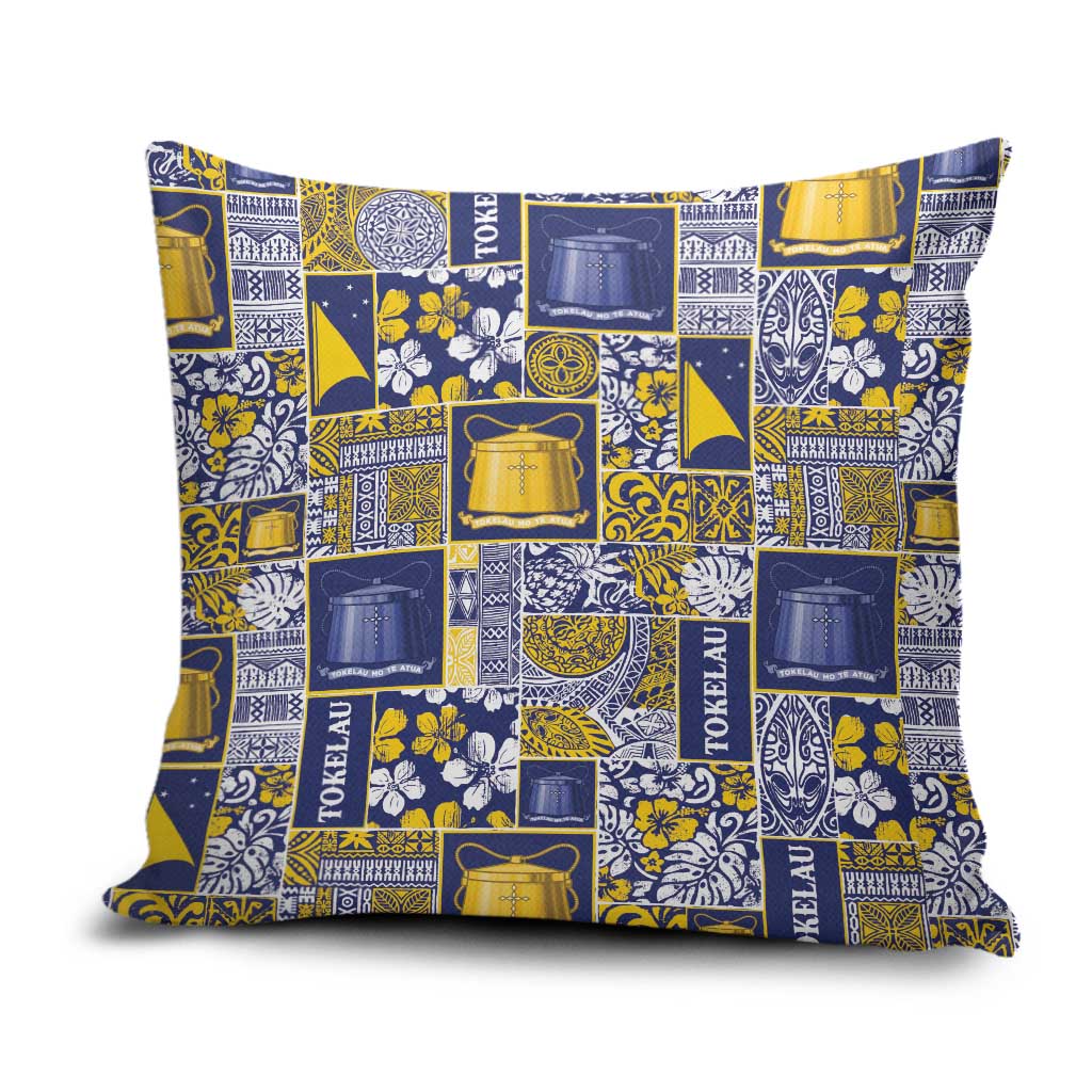Tokelau Manuia te Kilihimahi Pillow Cover Pacific Patchwork Xmas Vibes LT9 Blue - Polynesian Pride
