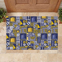 Tokelau Manuia te Kilihimahi Rubber Doormat Pacific Patchwork Xmas Vibes LT9 Blue - Polynesian Pride