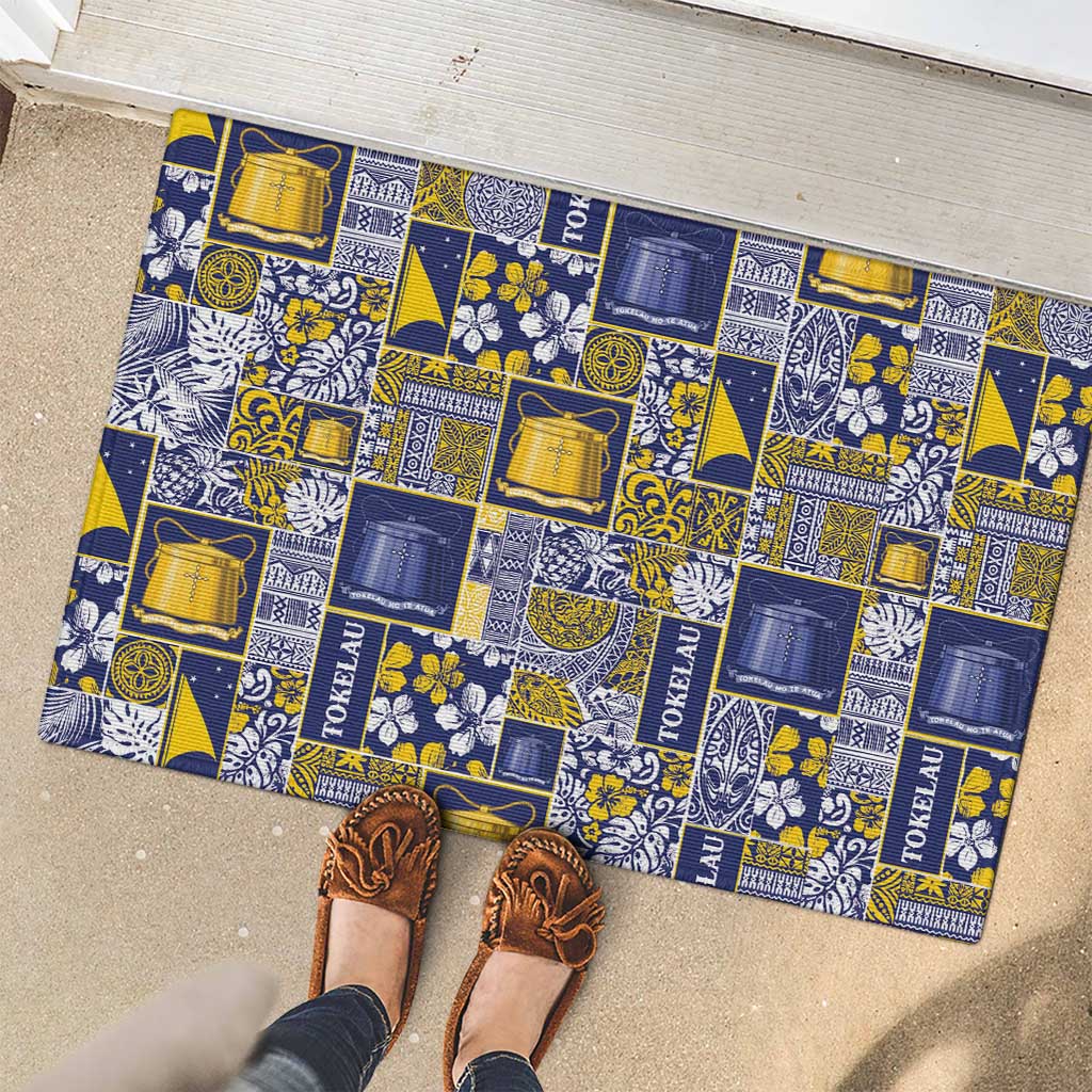 Tokelau Manuia te Kilihimahi Rubber Doormat Pacific Patchwork Xmas Vibes LT9 - Polynesian Pride