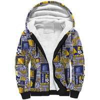 Tokelau Manuia te Kilihimahi Sherpa Hoodie Pacific Patchwork Xmas Vibes LT9 Unisex Blue - Polynesian Pride