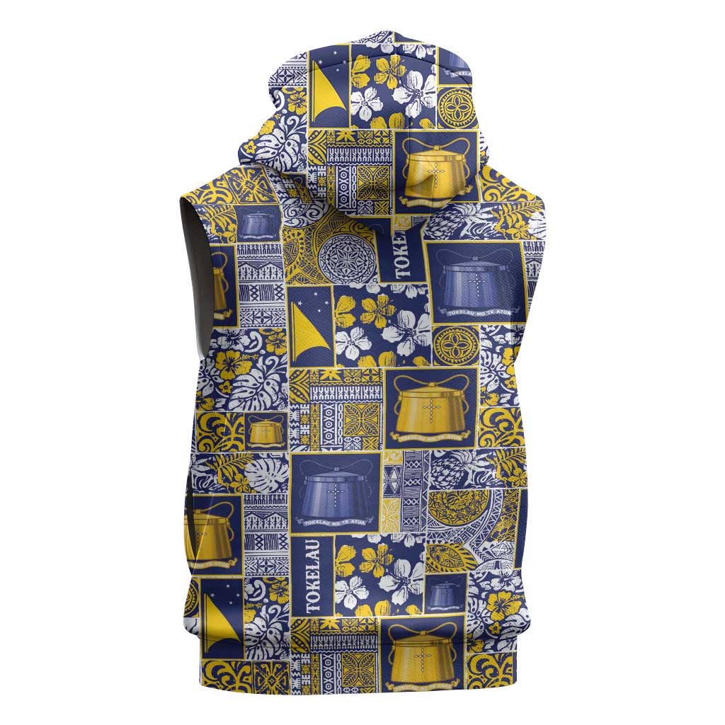 Tokelau Manuia te Kilihimahi Sleeveless Zip Hoodie Pacific Patchwork Xmas Vibes LT9 - Polynesian Pride