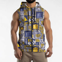 Tokelau Manuia te Kilihimahi Sleeveless Zip Hoodie Pacific Patchwork Xmas Vibes LT9 - Polynesian Pride