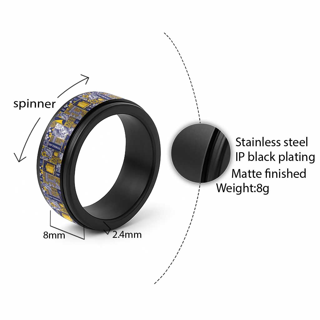 Tokelau Manuia te Kilihimahi Spinner Ring Pacific Patchwork Xmas Vibes - Polynesian Pride