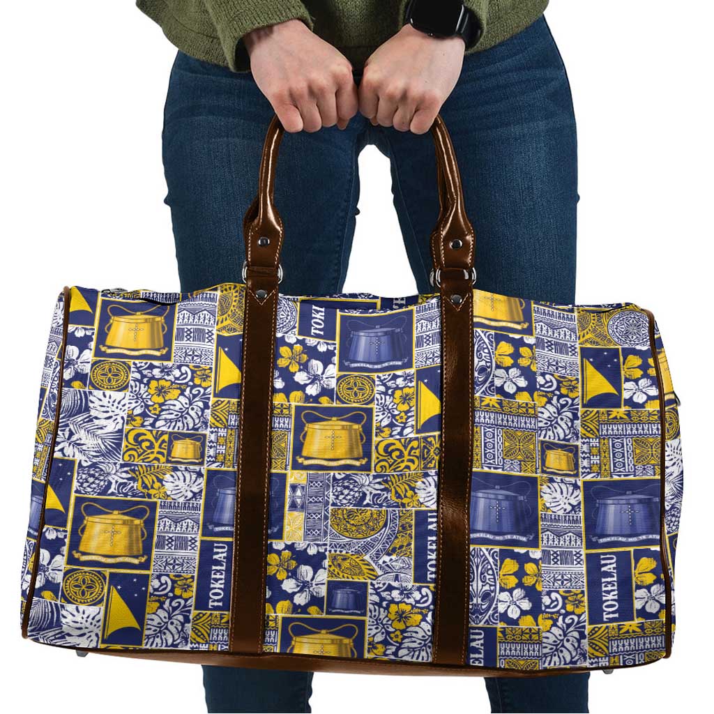 Tokelau Manuia te Kilihimahi Travel Bag Pacific Patchwork Xmas Vibes LT9 Blue - Polynesian Pride