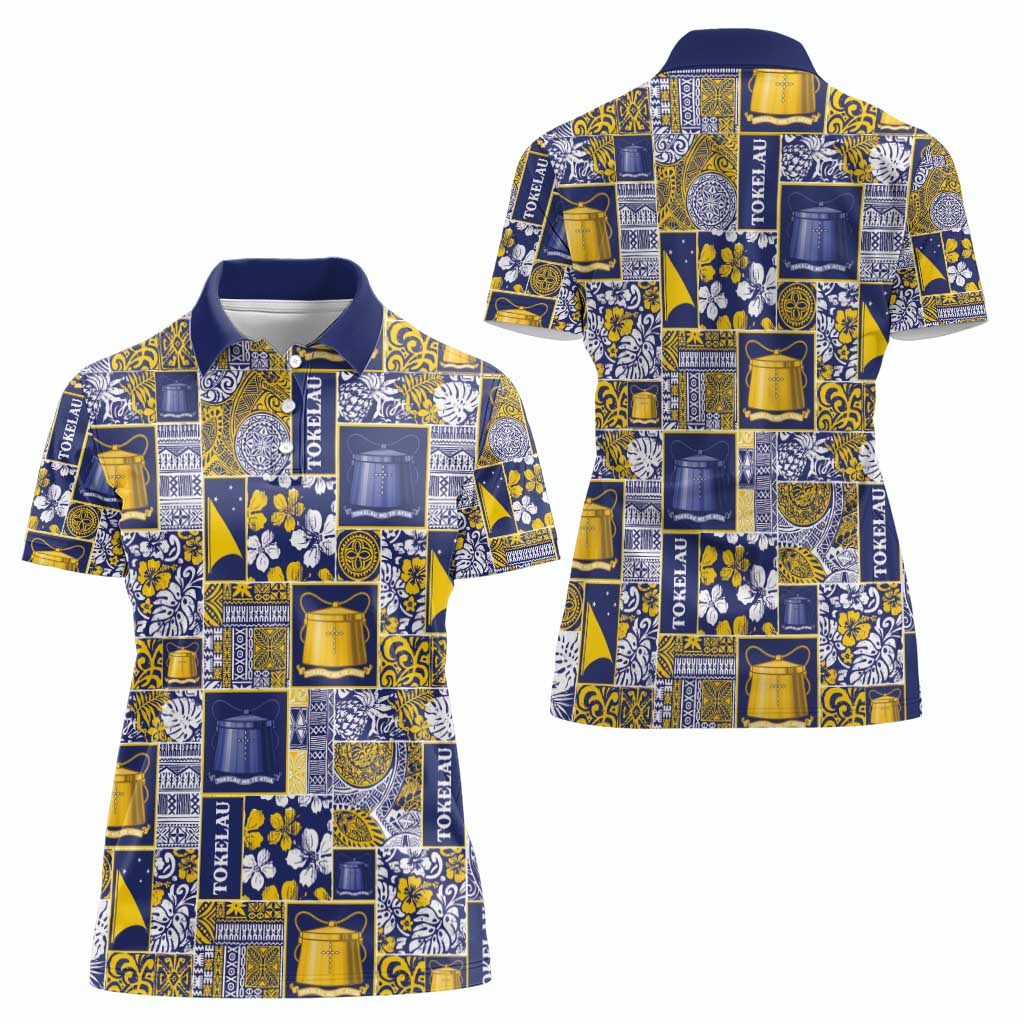 Tokelau Manuia te Kilihimahi Women Polo Shirt Pacific Patchwork Xmas Vibes - Polynesian Pride