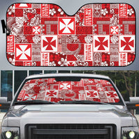 Wallis Et Futuna Kilisimasi Fiefia Auto Sun Shade Pacific Patchwork Xmas Vibes LT9 Red - Polynesian Pride