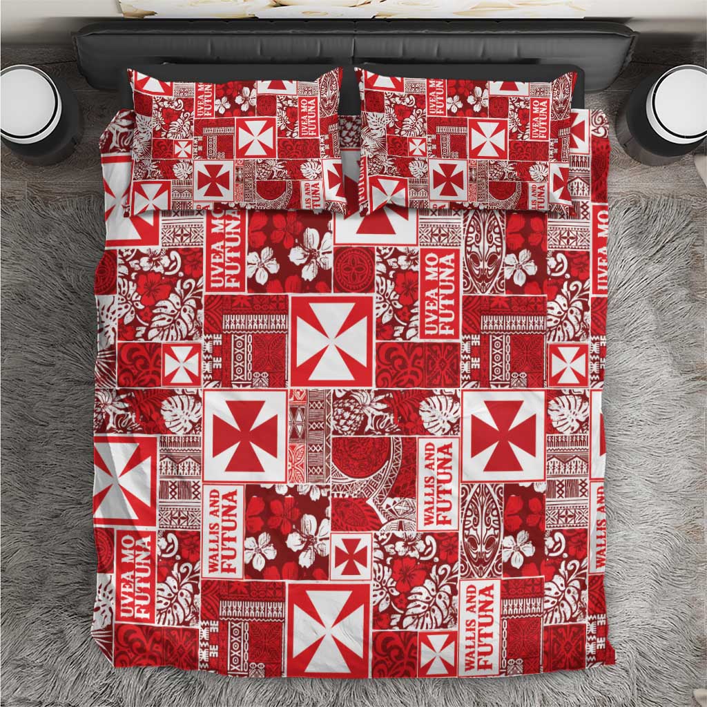 Wallis Et Futuna Kilisimasi Fiefia Bedding Set Pacific Patchwork Xmas Vibes - Polynesian Pride