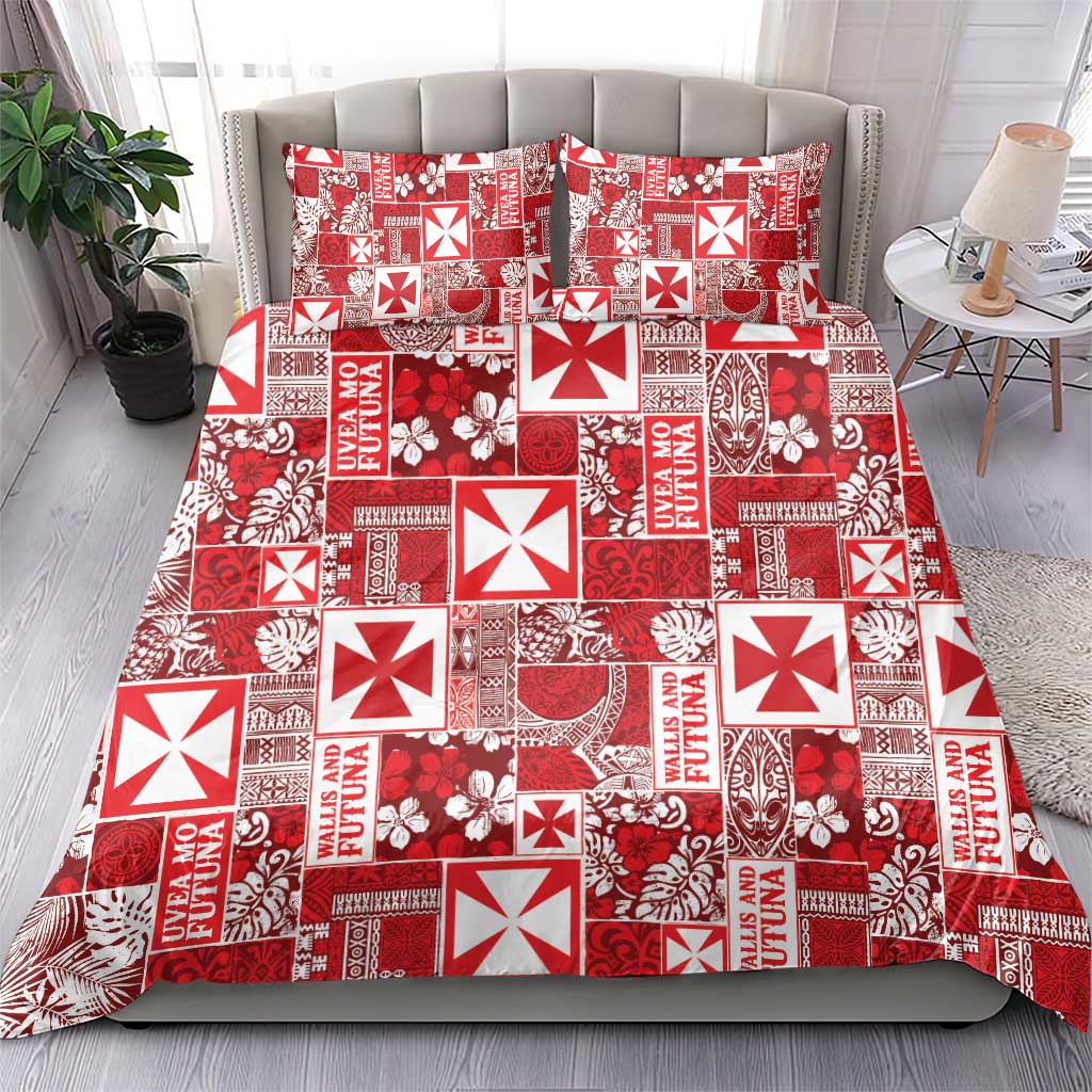 Wallis Et Futuna Kilisimasi Fiefia Bedding Set Pacific Patchwork Xmas Vibes - Polynesian Pride