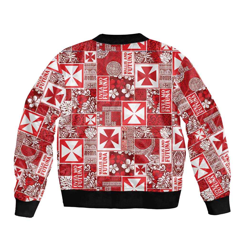 Wallis Et Futuna Kilisimasi Fiefia Bomber Jacket Pacific Patchwork Xmas Vibes LT9 - Polynesian Pride