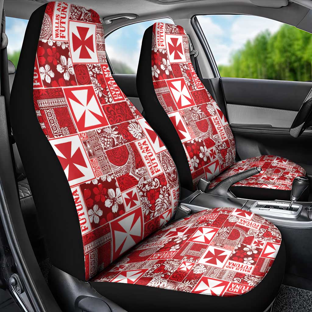 Wallis Et Futuna Kilisimasi Fiefia Car Seat Cover Pacific Patchwork Xmas Vibes - Polynesian Pride