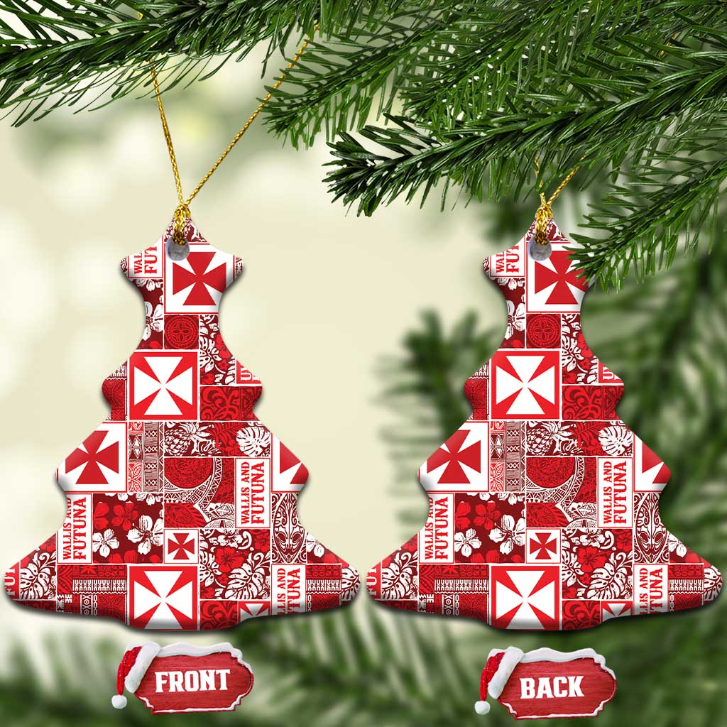 Wallis Et Futuna Kilisimasi Fiefia Ceramic Ornament Pacific Patchwork Xmas Vibes - Polynesian Pride