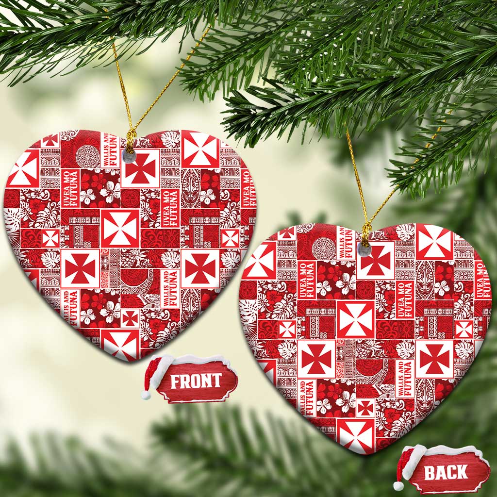 Wallis Et Futuna Kilisimasi Fiefia Ceramic Ornament Pacific Patchwork Xmas Vibes - Polynesian Pride