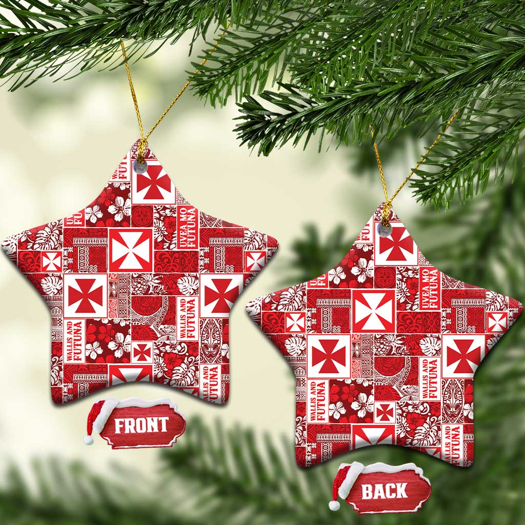 Wallis Et Futuna Kilisimasi Fiefia Ceramic Ornament Pacific Patchwork Xmas Vibes - Polynesian Pride