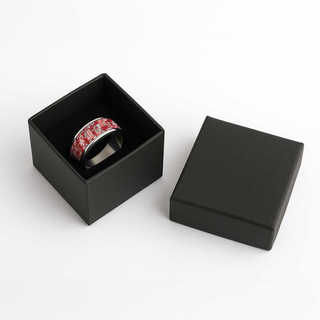 Wallis Et Futuna Kilisimasi Fiefia Classic Ring Pacific Patchwork Xmas Vibes - Polynesian Pride