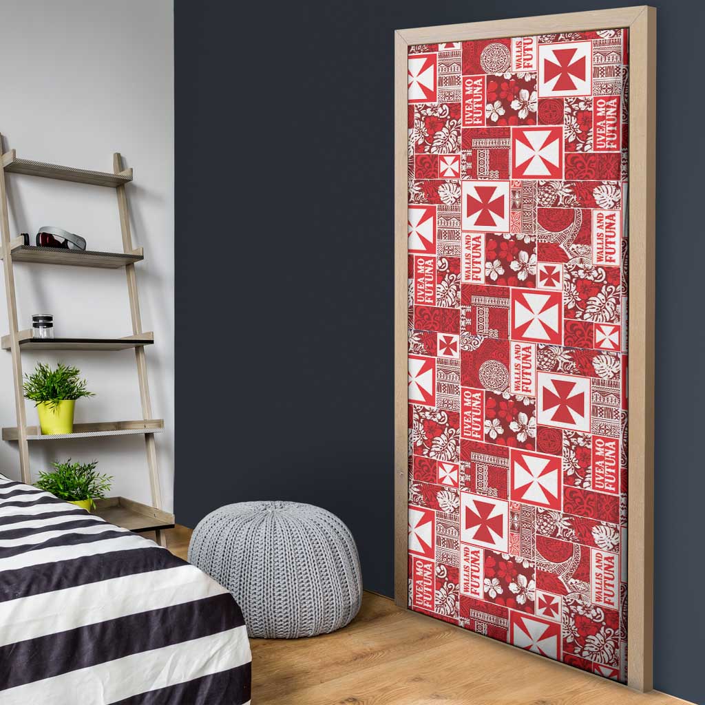Wallis Et Futuna Kilisimasi Fiefia Door Cover Pacific Patchwork Xmas Vibes LT9 - Polynesian Pride