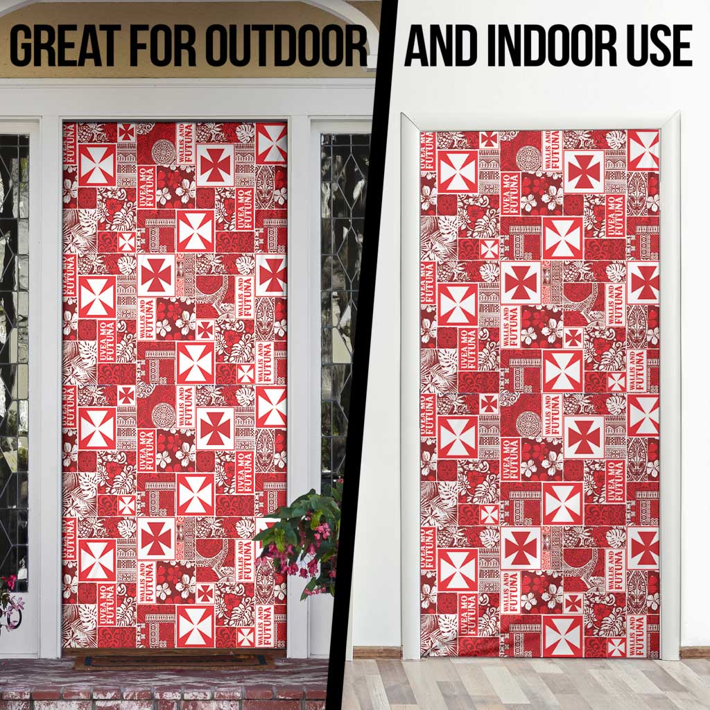 Wallis Et Futuna Kilisimasi Fiefia Door Cover Pacific Patchwork Xmas Vibes LT9 - Polynesian Pride