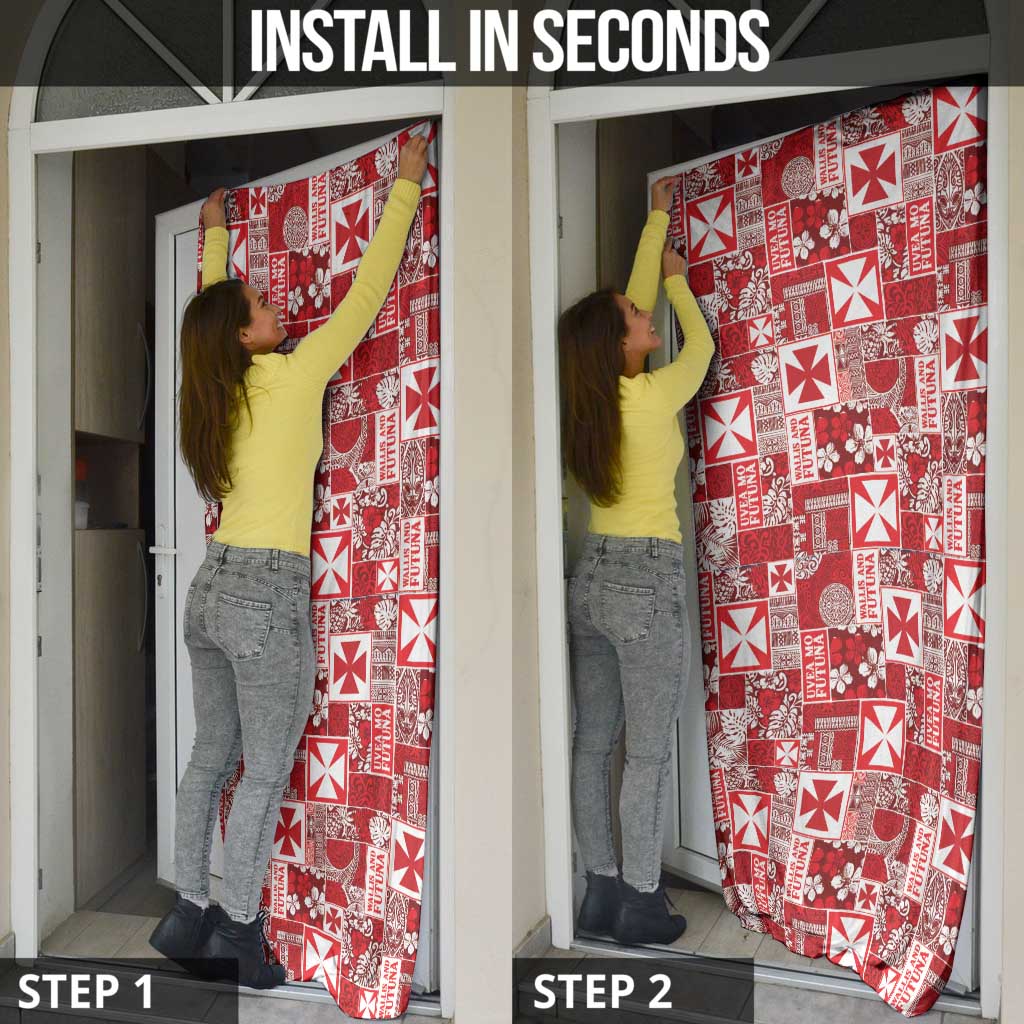 Wallis Et Futuna Kilisimasi Fiefia Door Cover Pacific Patchwork Xmas Vibes LT9 - Polynesian Pride
