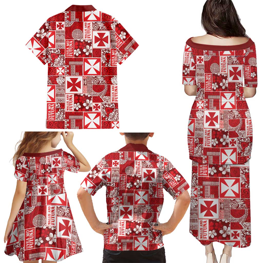 Wallis Et Futuna Kilisimasi Fiefia Family Matching Puletasi and Hawaiian Shirt Pacific Patchwork Xmas Vibes - Polynesian Pride