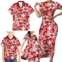 Wallis Et Futuna Kilisimasi Fiefia Family Matching Short Sleeve Bodycon Dress and Hawaiian Shirt Pacific Patchwork Xmas Vibes LT9 - Polynesian Pride