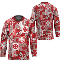 Wallis Et Futuna Kilisimasi Fiefia Hockey Jersey Pacific Patchwork Xmas Vibes - Polynesian Pride