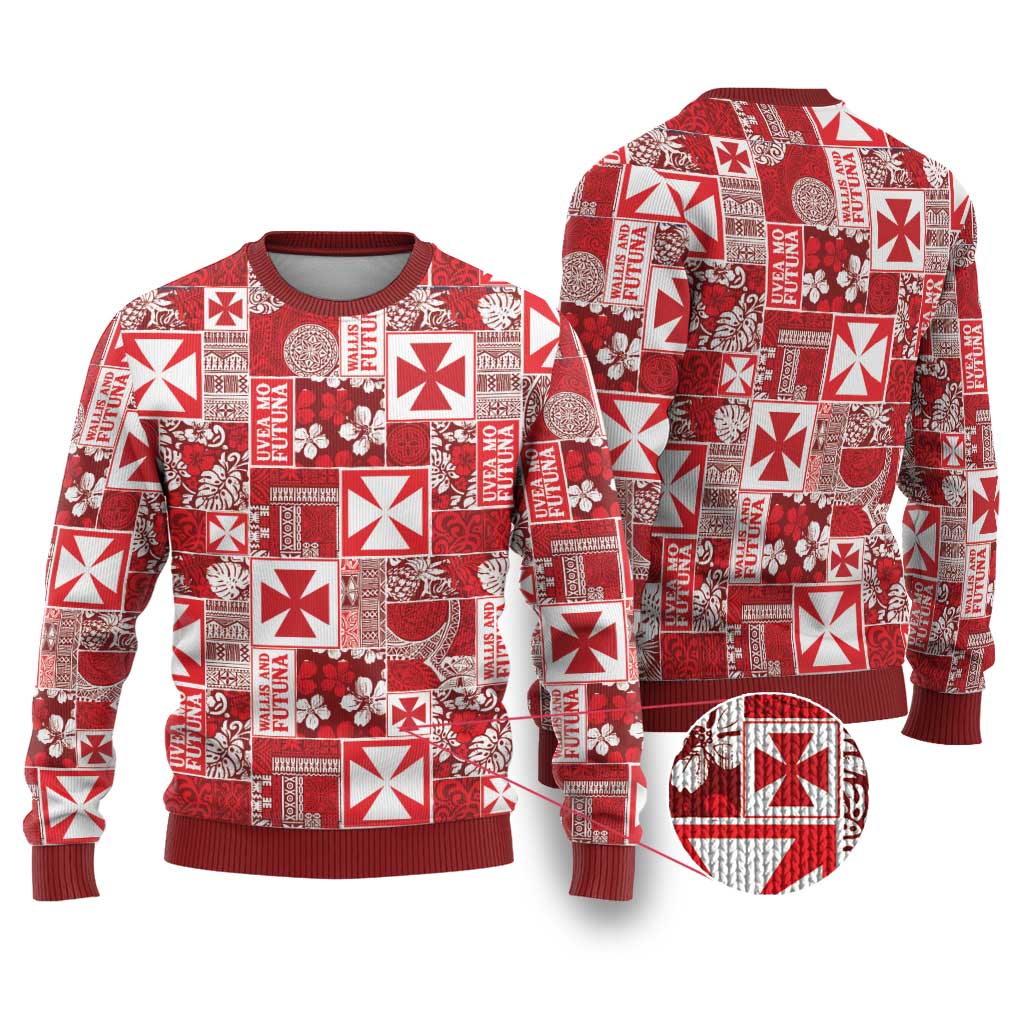 Wallis Et Futuna Kilisimasi Fiefia Ugly Christmas Sweater Pacific Patchwork Xmas Vibes - Polynesian Pride