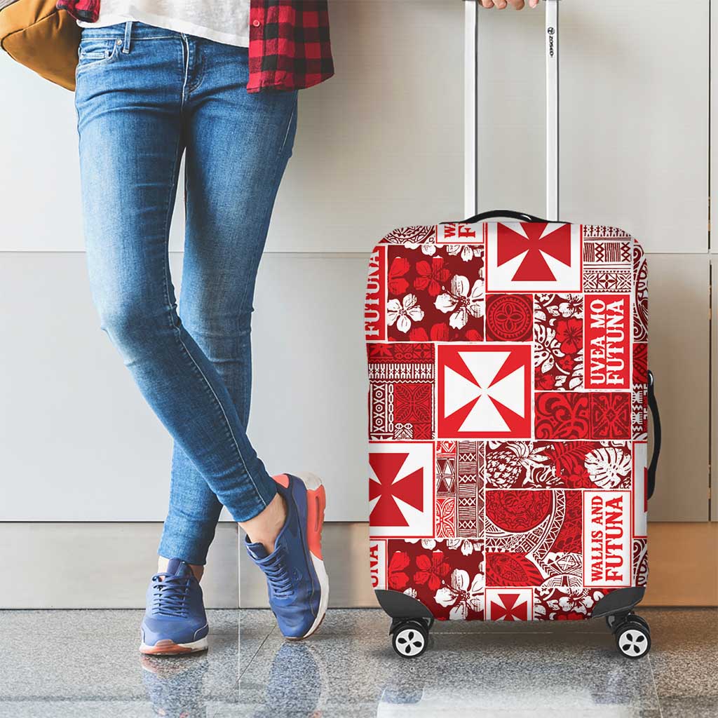Wallis Et Futuna Kilisimasi Fiefia Luggage Cover Pacific Patchwork Xmas Vibes - Polynesian Pride