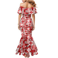 Wallis Et Futuna Kilisimasi Fiefia Mermaid Dress Pacific Patchwork Xmas Vibes - Polynesian Pride