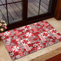Wallis Et Futuna Kilisimasi Fiefia Rubber Doormat Pacific Patchwork Xmas Vibes LT9 - Polynesian Pride