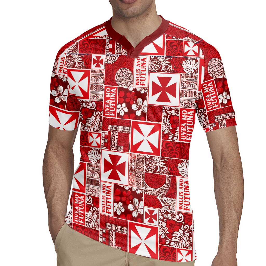Wallis Et Futuna Kilisimasi Fiefia Rugby Jersey Pacific Patchwork Xmas Vibes - Polynesian Pride