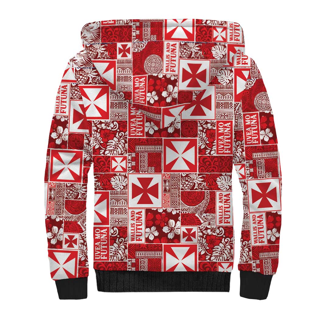 Wallis Et Futuna Kilisimasi Fiefia Sherpa Hoodie Pacific Patchwork Xmas Vibes LT9 - Polynesian Pride