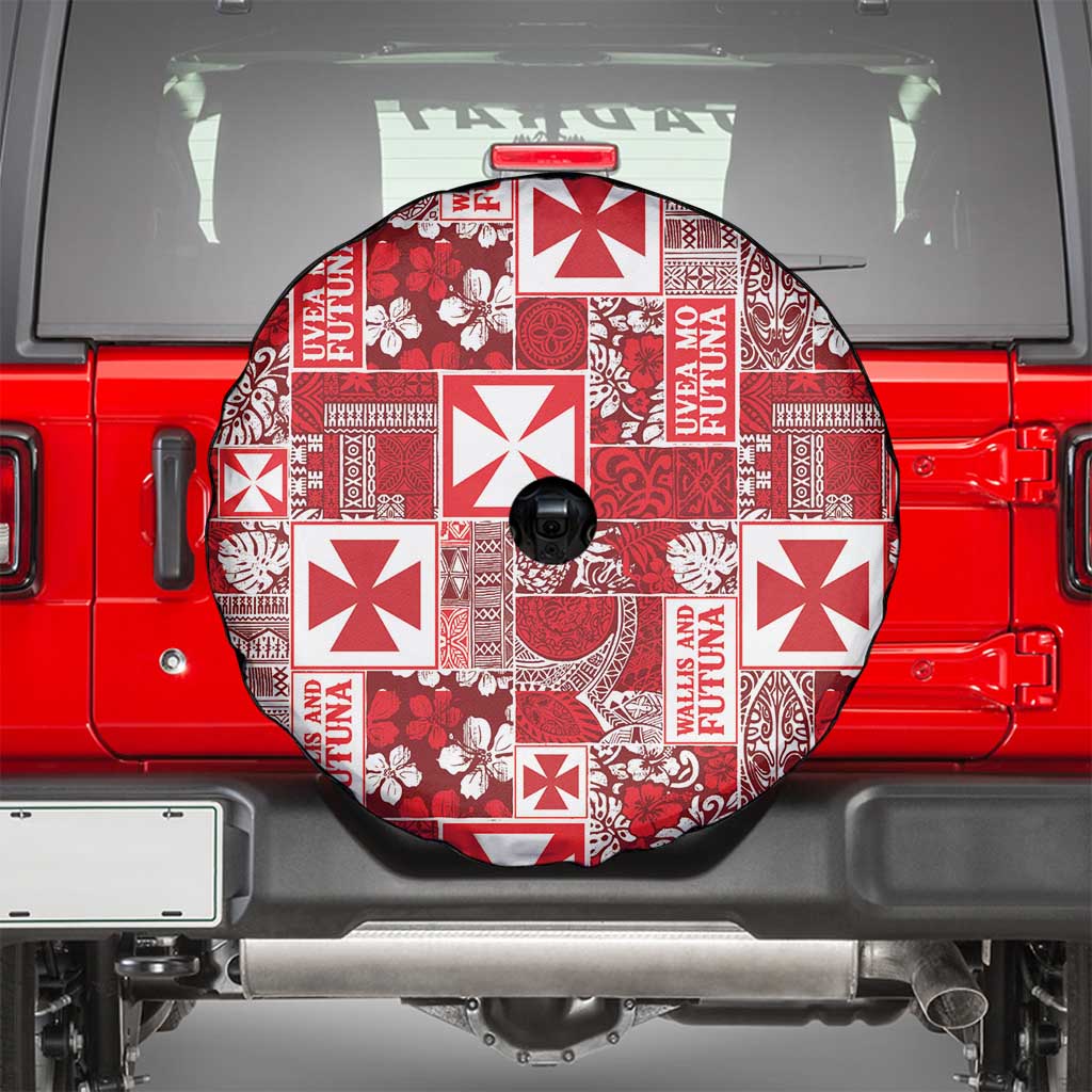 Wallis Et Futuna Kilisimasi Fiefia Spare Tire Cover Pacific Patchwork Xmas Vibes - Polynesian Pride