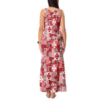 Wallis Et Futuna Kilisimasi Fiefia Tank Maxi Dress Pacific Patchwork Xmas Vibes - Polynesian Pride