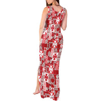 Wallis Et Futuna Kilisimasi Fiefia Tank Maxi Dress Pacific Patchwork Xmas Vibes - Polynesian Pride